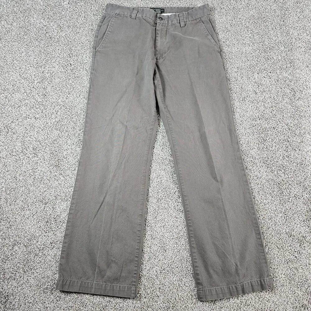 Banana Republis Pants Mens 35x32 Greige Canvas Flat Front Relaxed Straight Leg